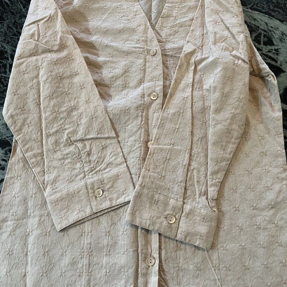 NWT First Issue women’s 3/4 sleeve button shirt Beige 100% Cotton size S $40 - Picture 8 of 10